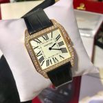 Cartier 44*35MM for Men 38*30MM For Lady Swiss Quartz Movement Rose Gold with Diamond Bezel Watch